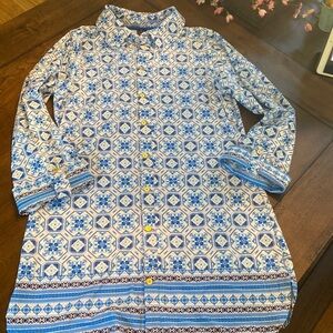 Aqua et Sol - Dress Batik Style Printed Dress- Small